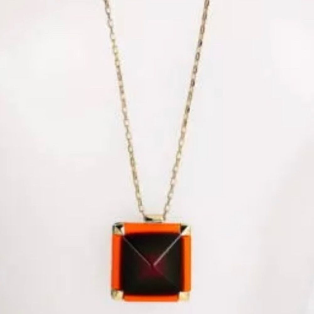 Kate Spade Pyramid Hill Orange Statement Necklace